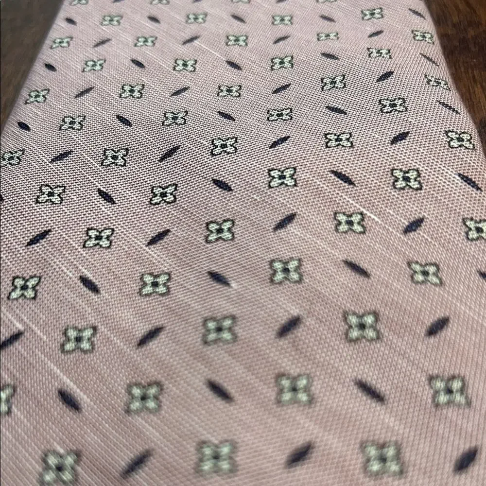 Chaps+Ralph Lauren Silk Linen Blend, Muted Dusty Rose Pink with Floral Print